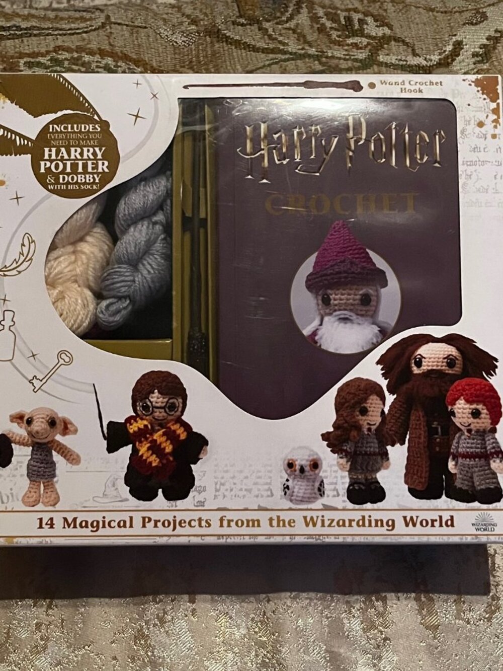 Harry Potter Crochet Kit Dobby Wand Shaped Hook Wizarding World Craft DIY New